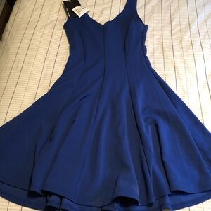 Blue cocktail dress - very flattering